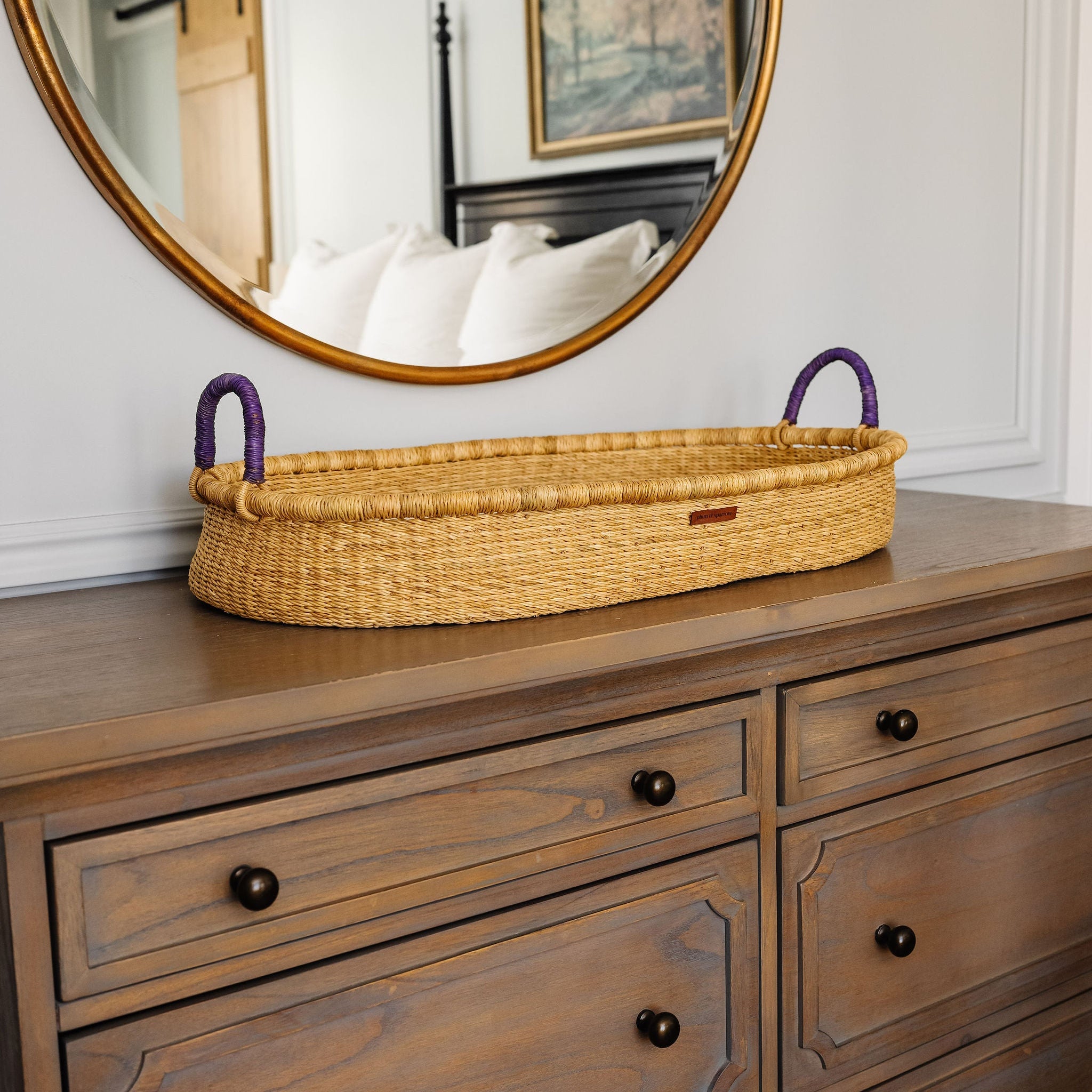 Lavender Vegan Handle Changing Basket