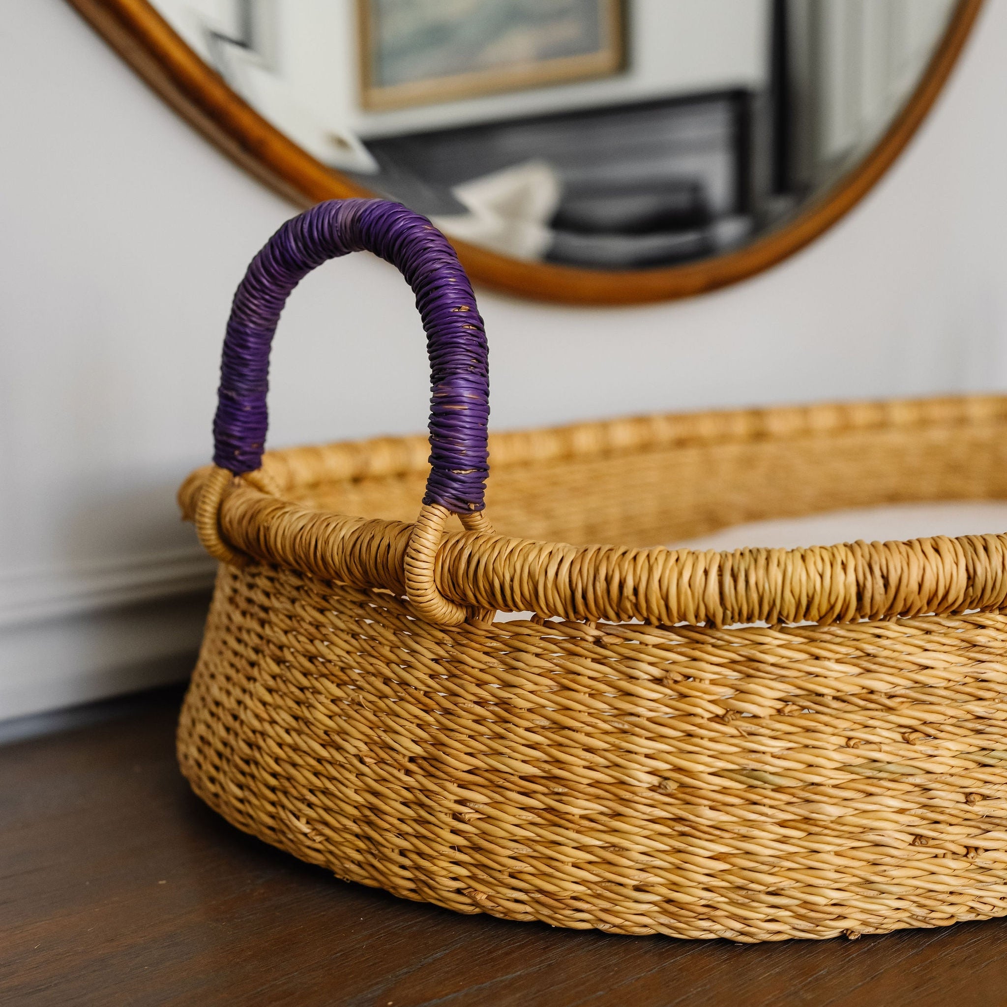 Lavender Vegan Handle Changing Basket