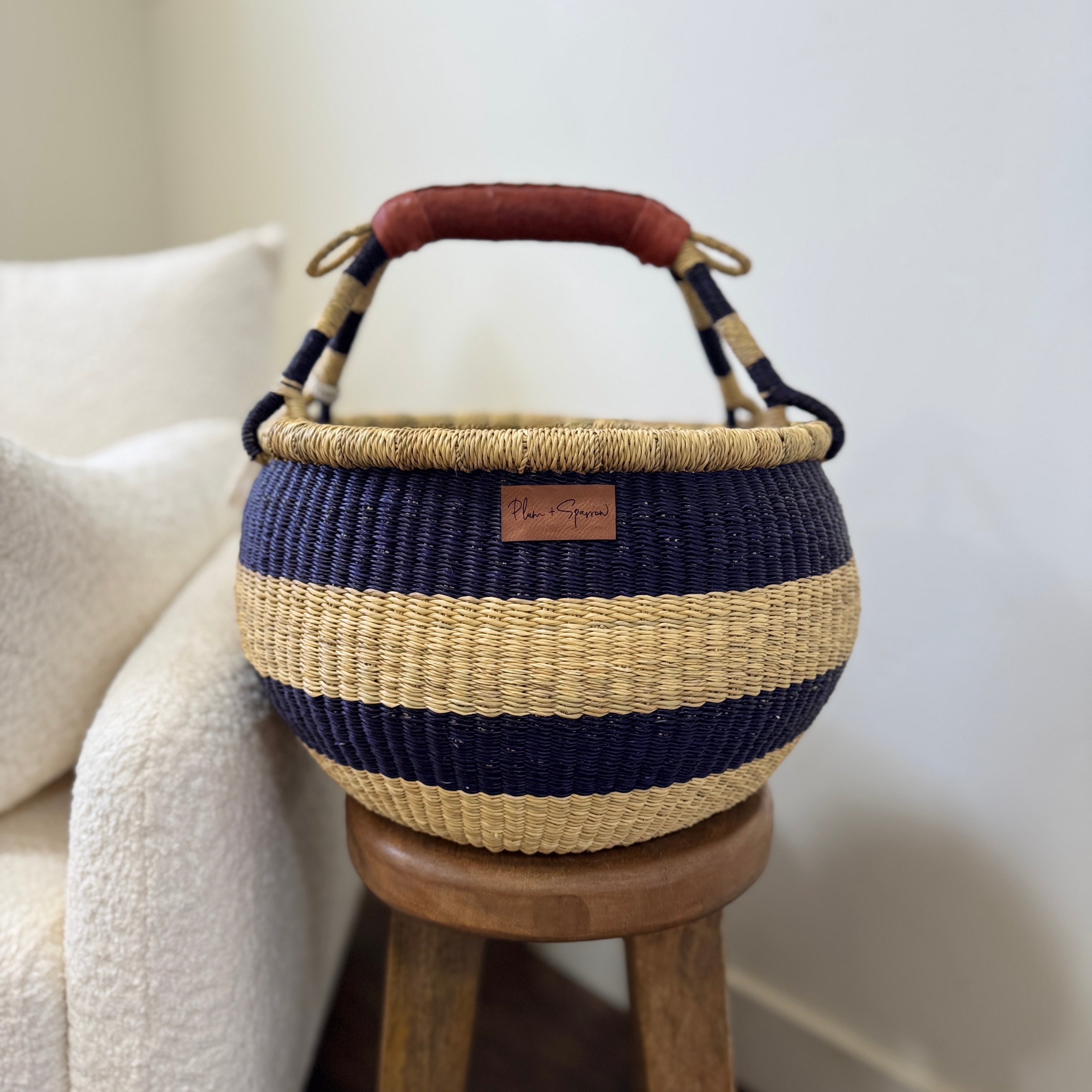 Medium Stripe Market Basket