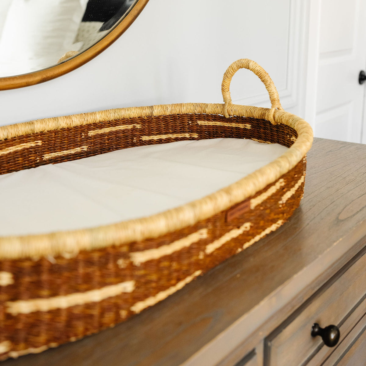 Muted Peach Dash<br>Changing Basket