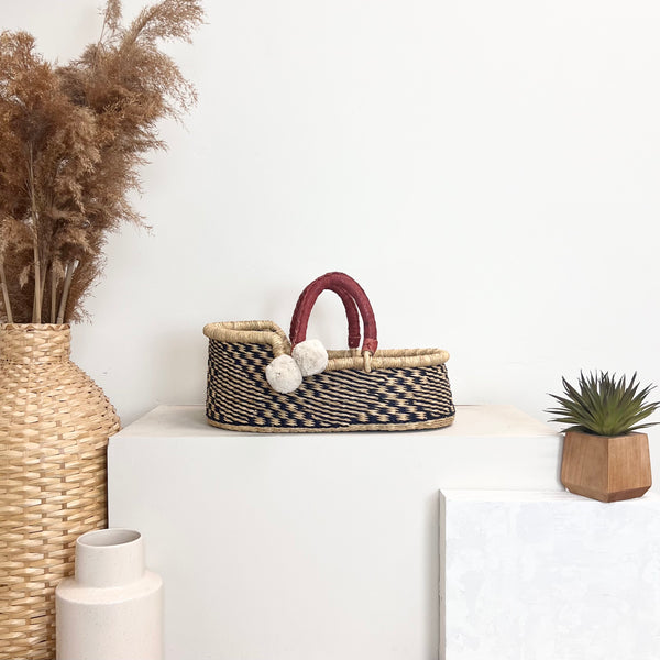 Handwoven African Mini Moses Basket Plum+Sparrow