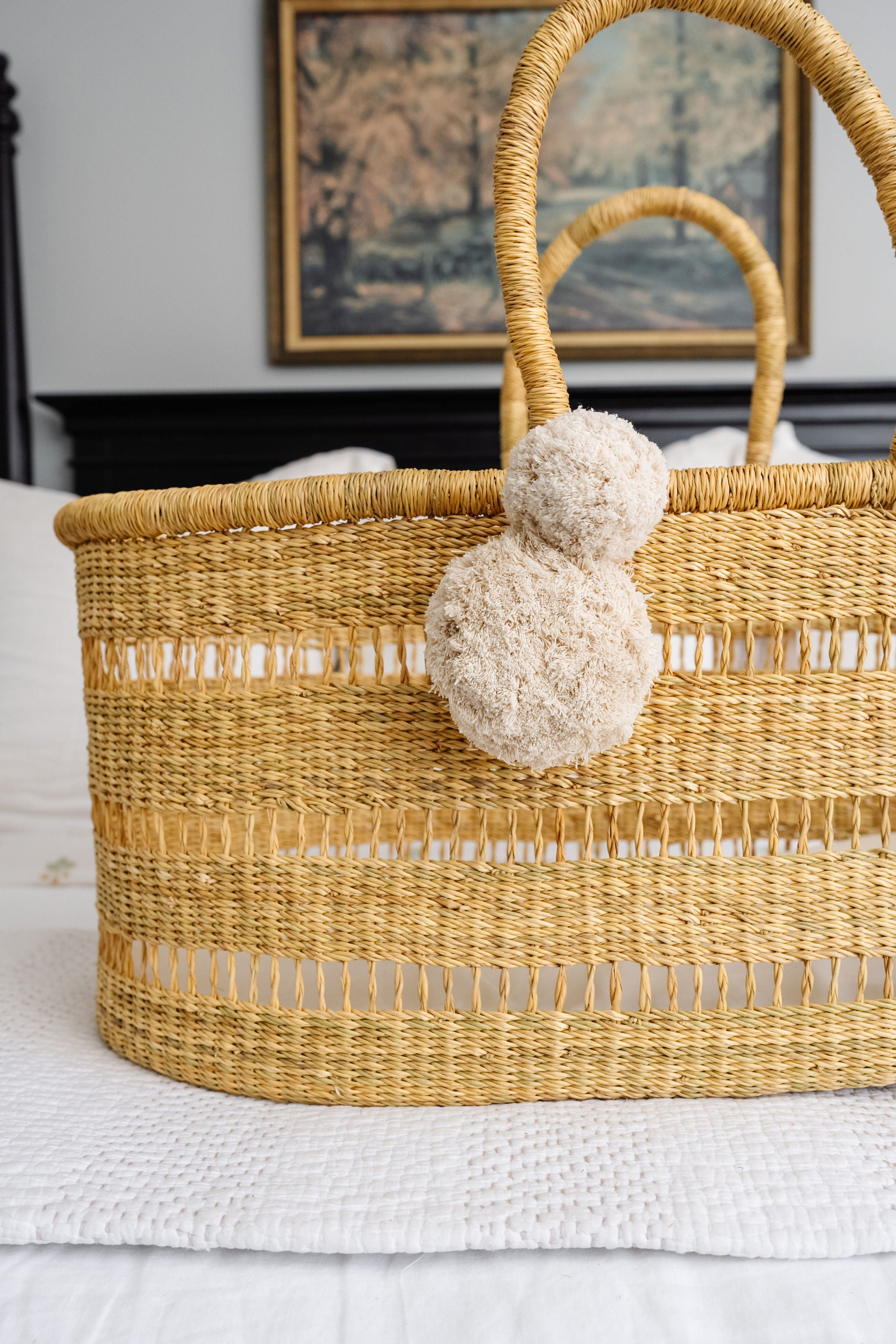 Modern Open Weave No Hood Moses Basket
