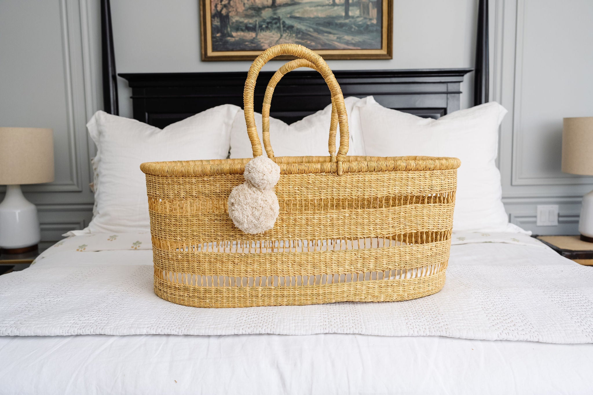 Modern Open Weave No Hood Moses Basket