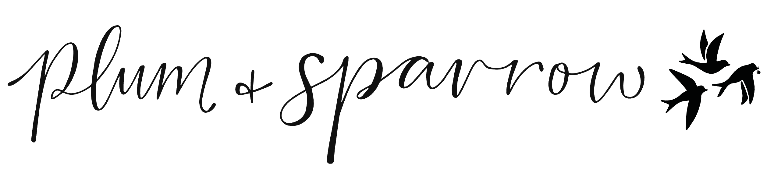 Logo of Plum & Sparrow with stylized text and a bird silhouette.