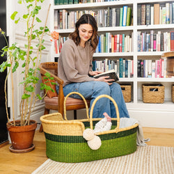 Green Two Tone<br>African Moses Basket