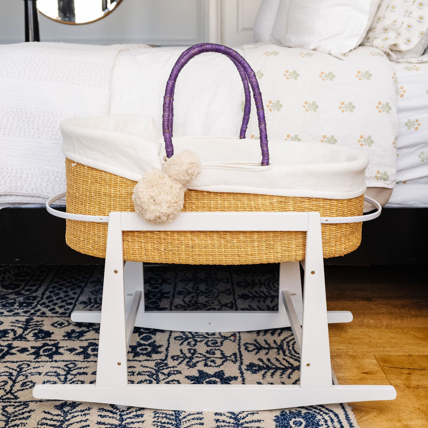 Lavender Vegan Handle Moses Basket