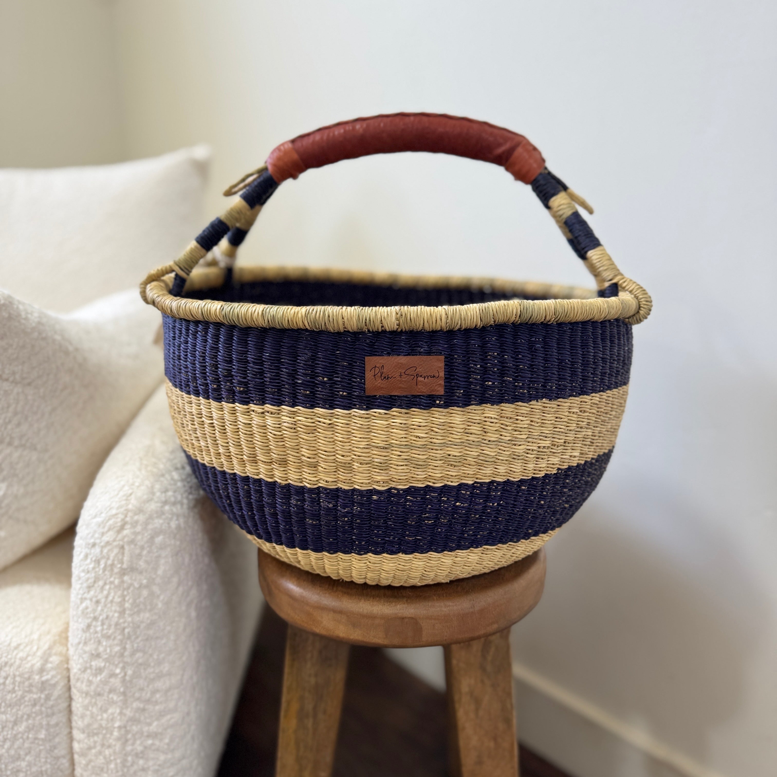 Large Stripe Market Basket