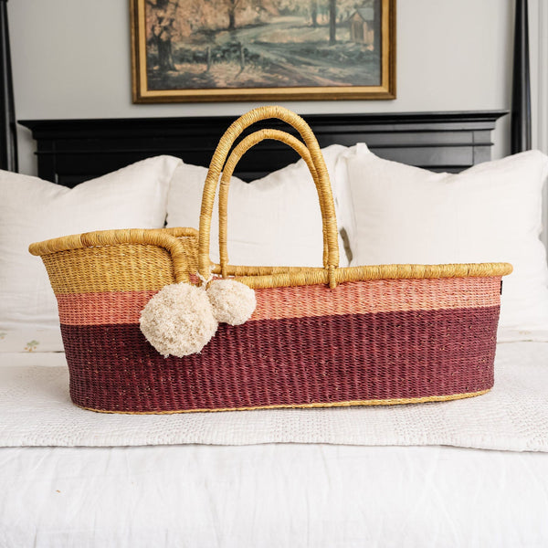 Pink Two Tone<br>African Moses Basket