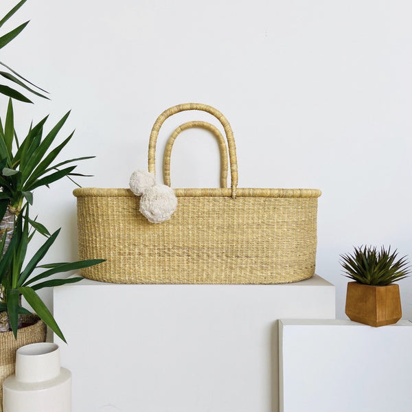 Basket Only<br>African Moses Basket<br>No Hood<br>Vegan Handle
