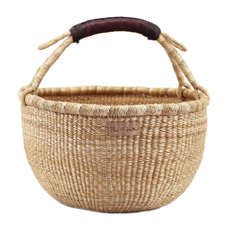Wheatgrass<br>Brown Handle<br>Medium Market Basket