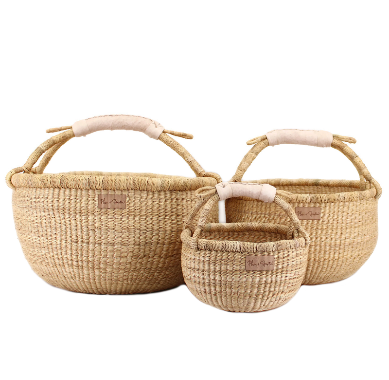 Wheatgrass<br>Cream Handle<br>Small Market Basket