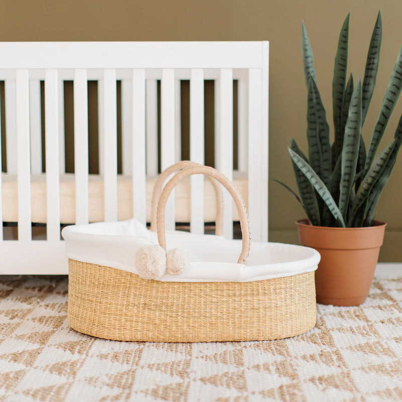 Natural<br>Perfectly Imperfect<br> African Moses Basket<br>Cream Handle