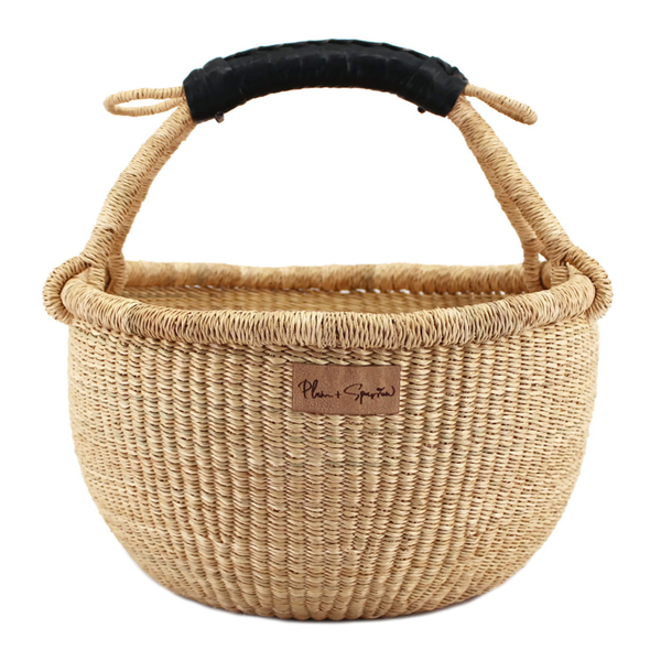 Wheatgrass<br>Black Handle<br>Medium Market Basket