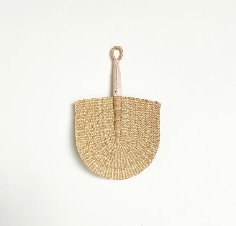 Natural Wall Fan<br>Cream Handle
