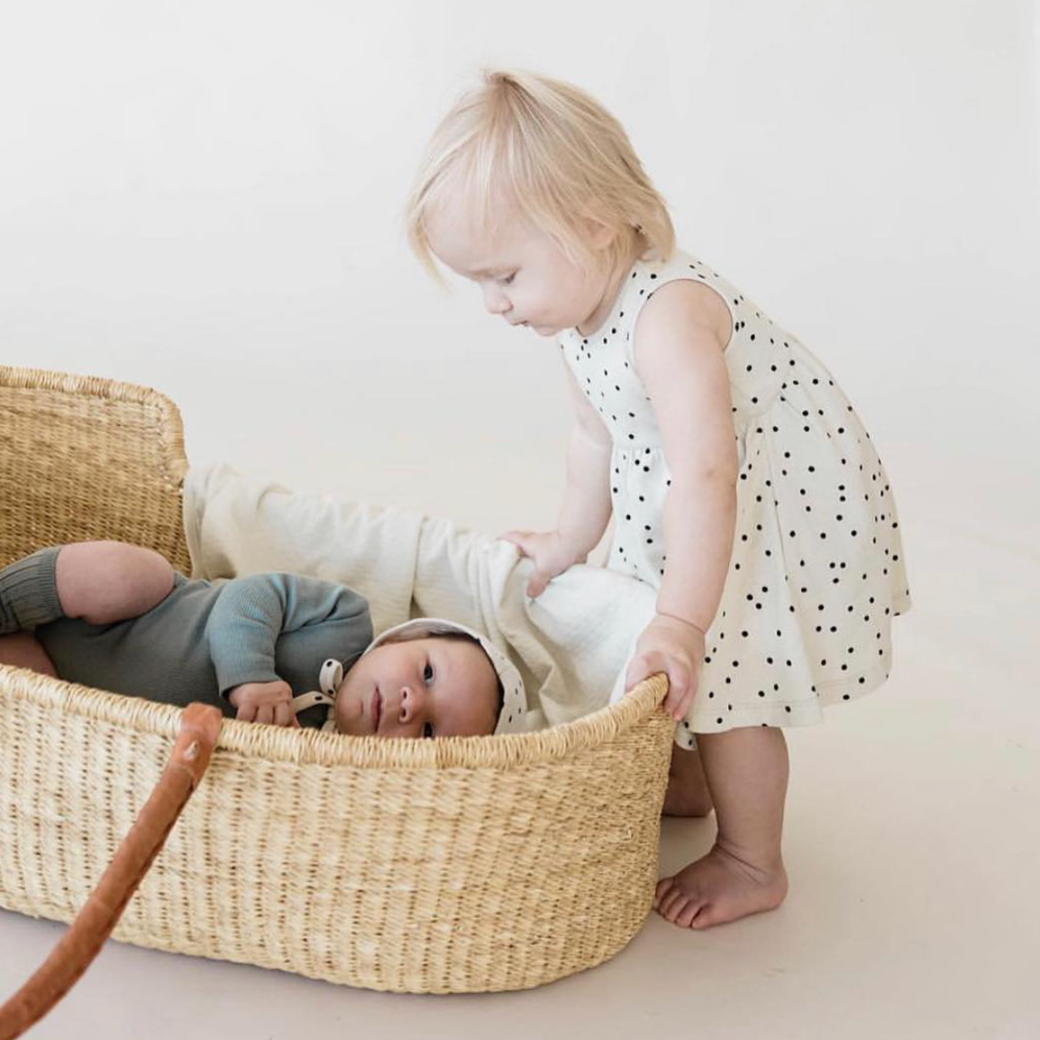 Handwoven African Baby Moses Basket Plum+Sparrow