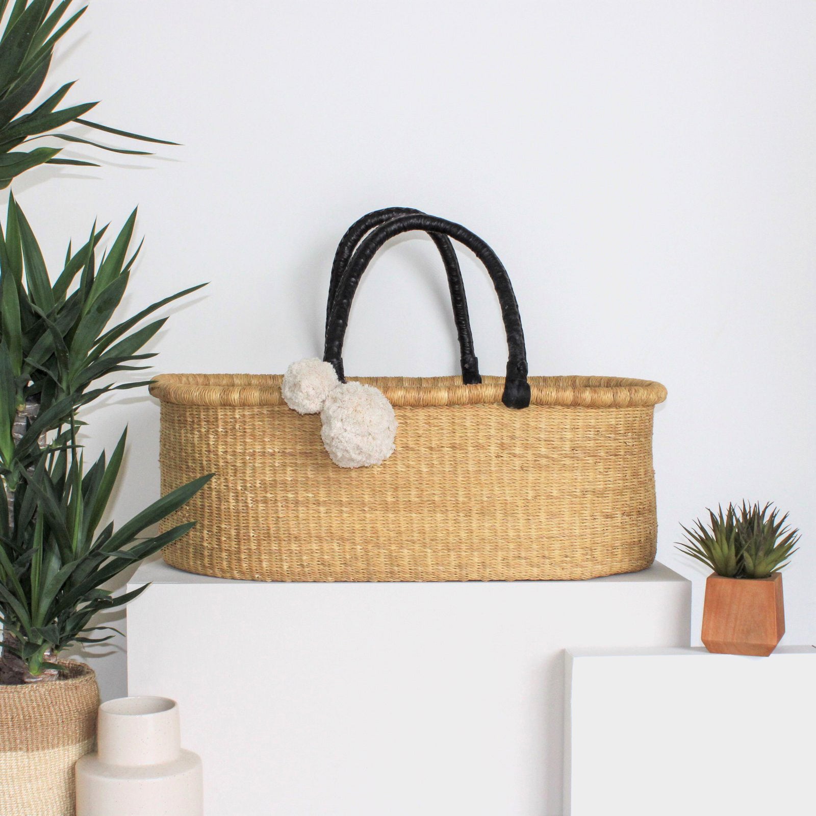 Handwoven African Baby Moses Basket Plum+Sparrow