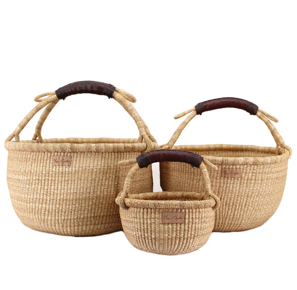 Wheatgrass<br>Brown Handle<br>Small Market Basket